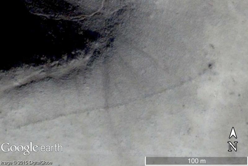  Figure 2: A pendant cairn, on DigitalGlobe imagery on Google Earth.