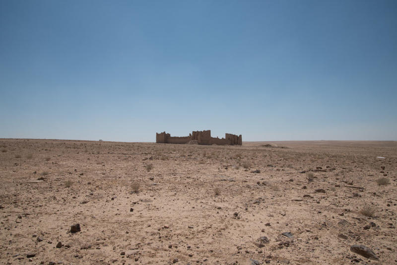 The very welcome sight of Qasr Bshir. Photograph: Rebecca Banks.