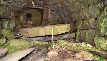 Figure 7: Interior of endangered Ottoman mill documented by the project, showing remarkably well-preserved in situ wheel.